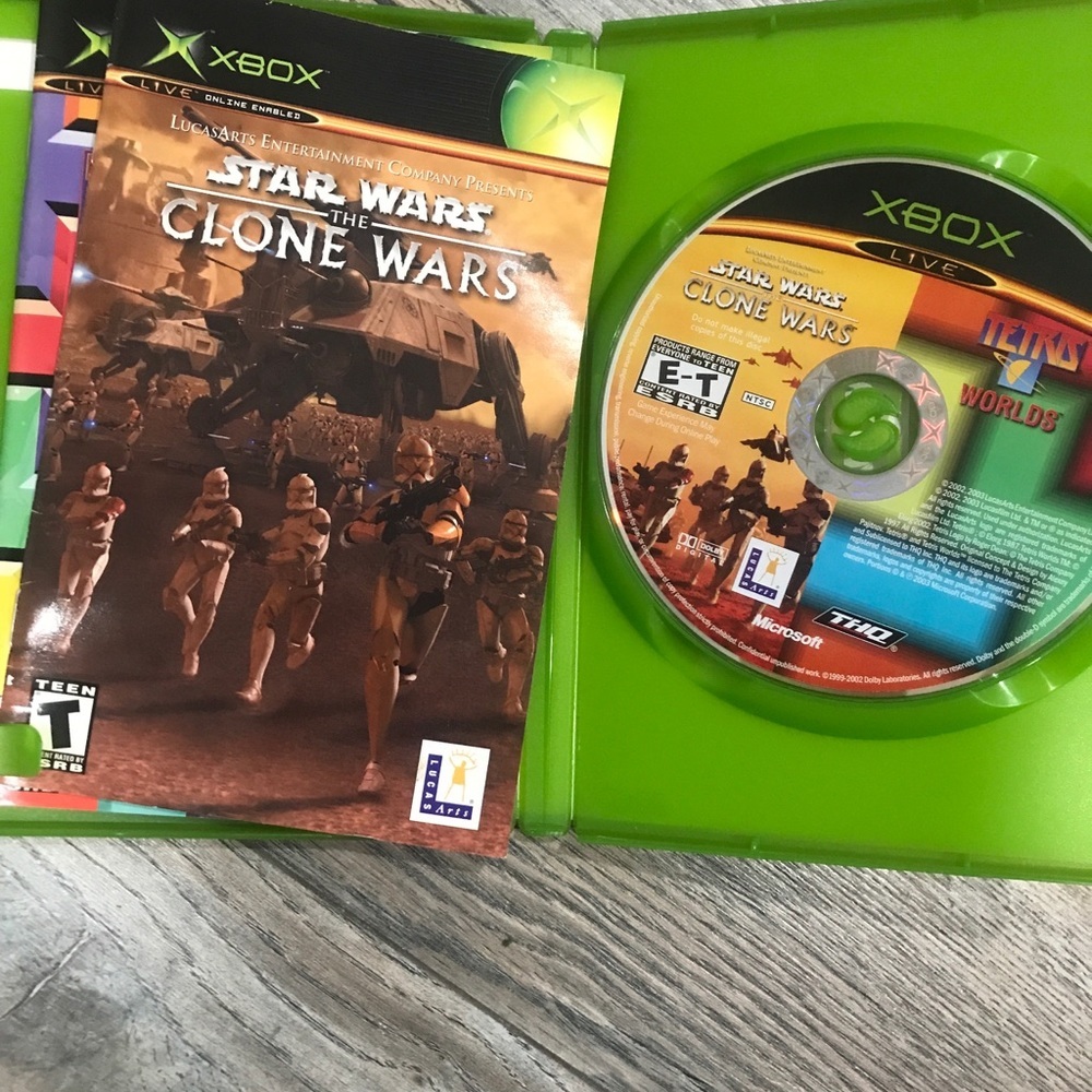 Star Wars Clone Wars / Tetris Worlds Combo Pack - XBOX - COMPLETE With Manual - Picture 2 of 3